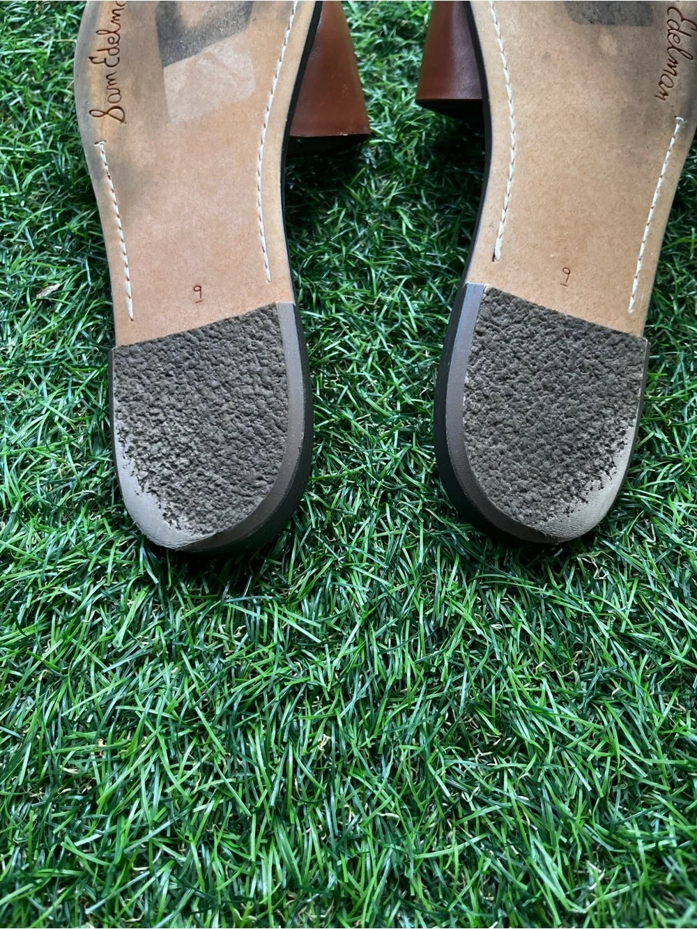 Sam Edelman Tan Leather Slide Sandals - Picture 6 of 8